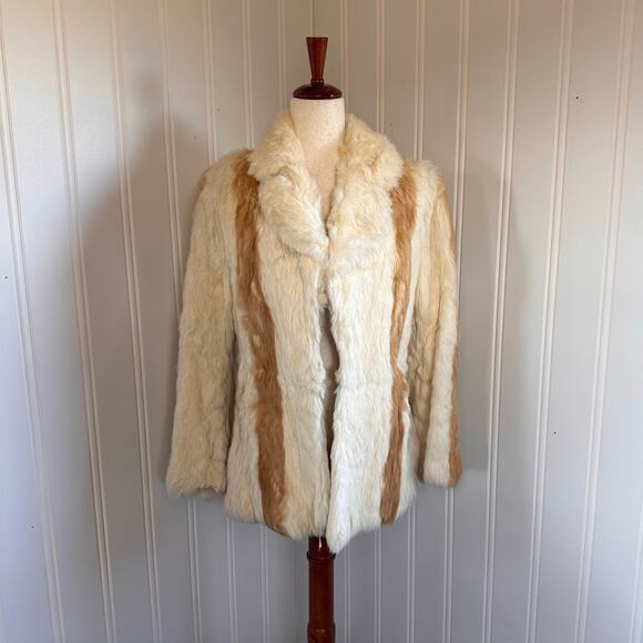 Vintage 70s/80s Rabbit Fur Coat M - Picture 1 of 8